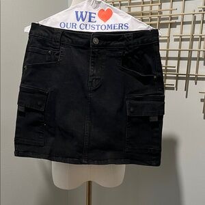 Black Denim Skirt